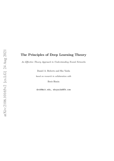 Cover of The Principles of Deep Learning Theory